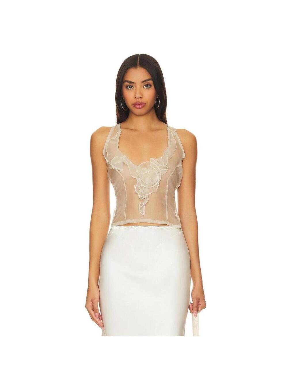 Belle Anna Organza Top in Mist